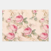 Engels roos, bloemen patroon groot  inpakpapier vel (Voorkant 2)