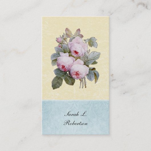 Engels Roos Botanical Personalized Visitekaartje (Voorkant)
