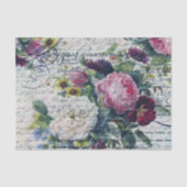 Engels Roos Florals Ephemeral Writers Decoupage Tissuepapier (Voorkant)