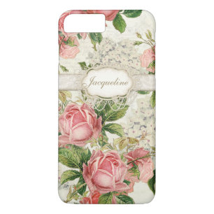  Engels Roos Lace in Hydrangea Floral Art iPhone 8 Plus / 7 Plus Hoesje