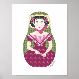 Engels Roos Matryoshka Poster