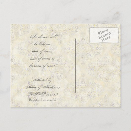 Engels Roos & Silver Bridal Shower Invitation Uitnodiging Briefkaart (Achterkant)