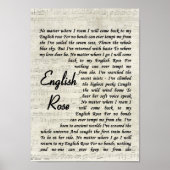 Engels Roos Song Lyric  Script Print (Voorkant)