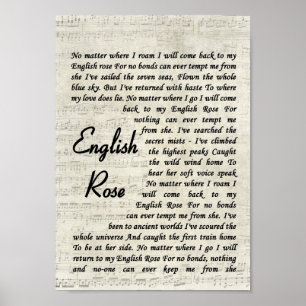 Engels Roos Song Lyric Script Print