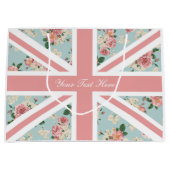 Engels Roos Union Jack Floral Pattern Large Cadeautasje (Voorkant)