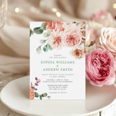 Engels Rose Bouquet bruiloft uitnodiging