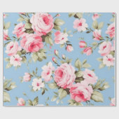 Engels roze rozen Cadeaupapier (Vlak)