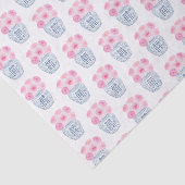 Engels Rozen Blauw & Wit Vaas Baby shower Tissuepapier (Detail)