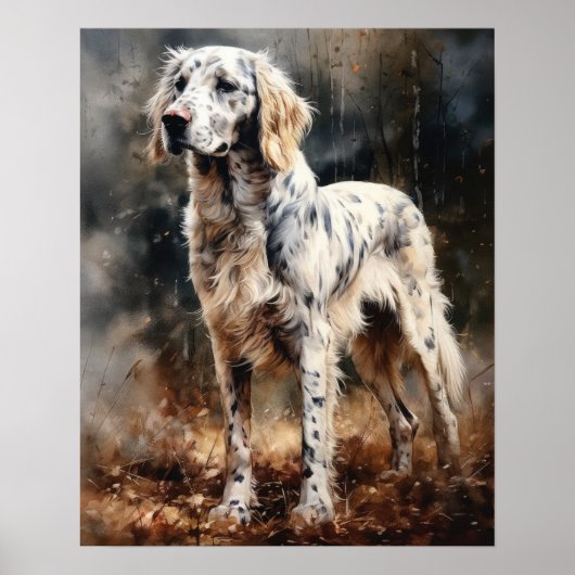 Engels Setter Dog Art Print Poster (Voorkant)