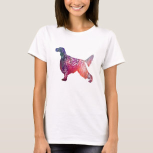 Engels Setter Dog Geometric Silhouette - Roze T-shirt