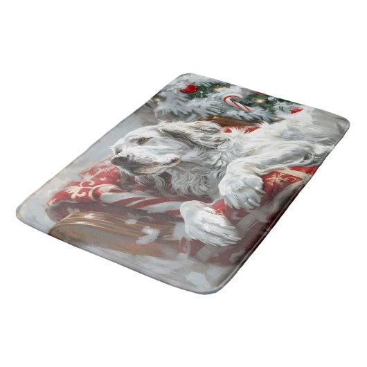 Engels Setter Dog Kerstfeest Badmat (Gekanteld)
