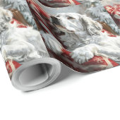 Engels Setter Dog Kerstfeest Cadeaupapier (Rol Hoek)