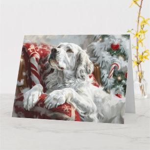 Engels Setter Dog Kerstfeest Kaart
