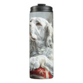 Engels Setter Dog Kerstfeest Thermosbeker (Voorkant)