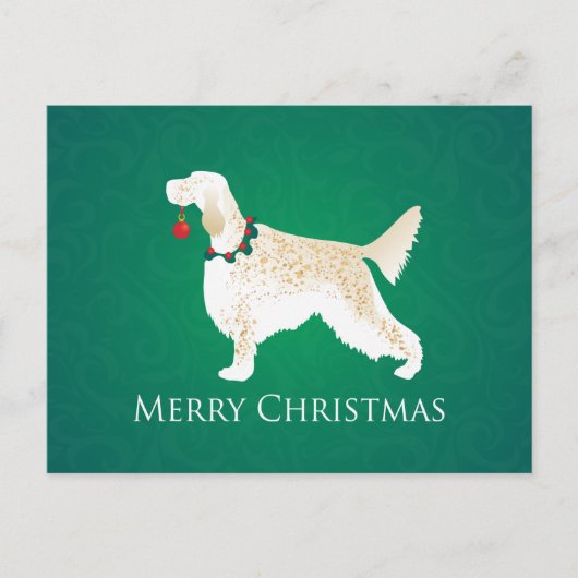 Engels setter Merry kerstdesign Feestdagenkaart (Voorkant)