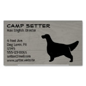 Engels Setter Silhouette | Hondenras Faux Wood Visitekaartje Magneet (Voorkant)