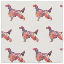 Engels Setter Silhouette Tiled Fabric - Multi
