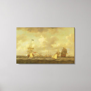 Engels Ships Coming to Anchor in a Fresh Breeze ( Canvas Afdruk