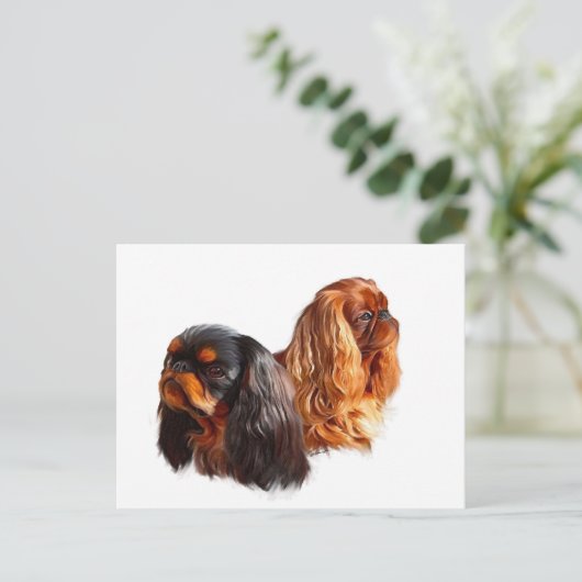 Engels Speelgoed Spaniel Briefkaart (Staand voorkant)
