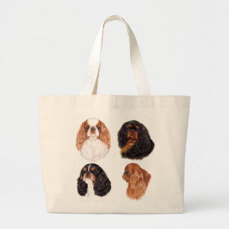 Engels Speelgoed spaniel (koning charles) alle 4 k Grote Tote Bag