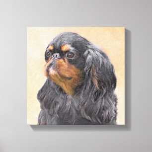 Engels Speelgoed Spaniel Schilderen Originele Dier Canvas Afdruk