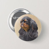 Engels Speelgoed Spaniel Schilderen Originele Dier Ronde Button 5,7 Cm (Voorkant /achterkant)
