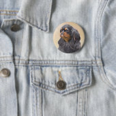 Engels Speelgoed Spaniel Schilderen Originele Dier Ronde Button 5,7 Cm (In situ)