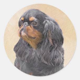 Engels Speelgoed Spaniel Schilderen Originele Dier Ronde Sticker