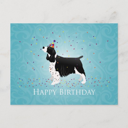 Engels Springer Spaniel Birthday Design. Briefkaart (Voorkant)