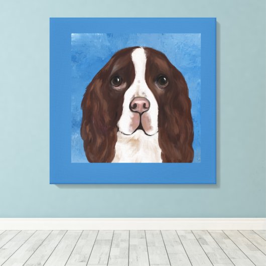 ENGELS SPRINGER SPANIEL CANVAS AFDRUK (Insitu (Houten vloer))