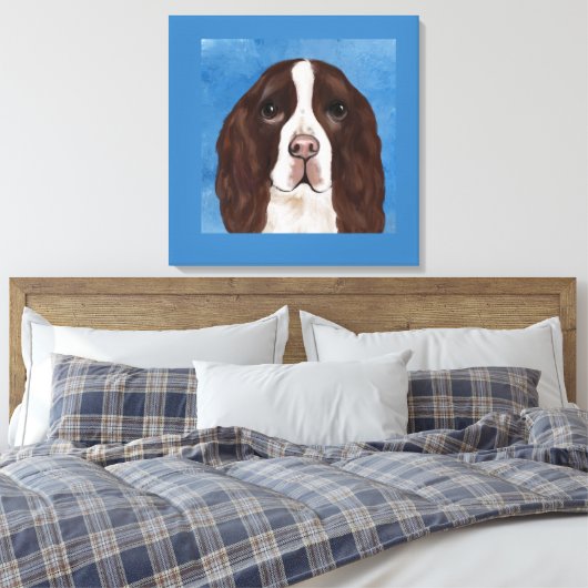 ENGELS SPRINGER SPANIEL CANVAS AFDRUK (Insitu (Slaapkamer))