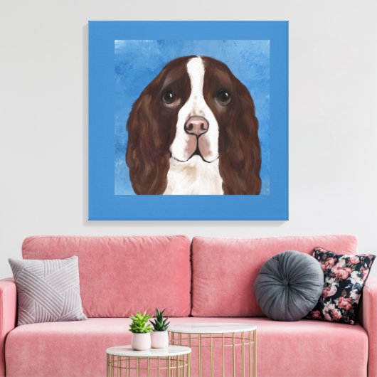 ENGELS SPRINGER SPANIEL CANVAS AFDRUK (Insitu (Woonkamer))