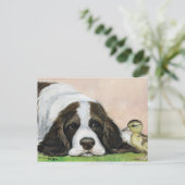 Engels Springer Spaniel en Ducking Art Briefkaart (Staand voorkant)