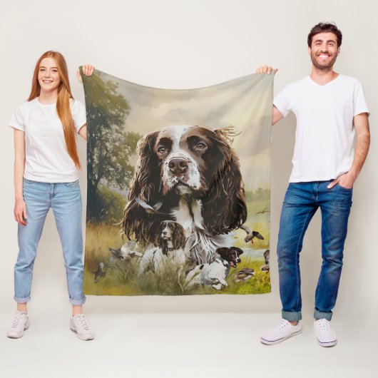 Engels Springer Spaniel Fleece Deken (In situ)