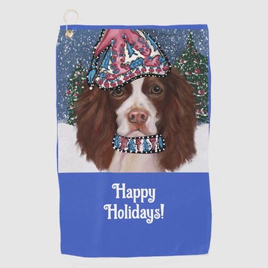 ENGELS SPRINGER SPANIEL GOLFHANDDOEK (Voorkant)