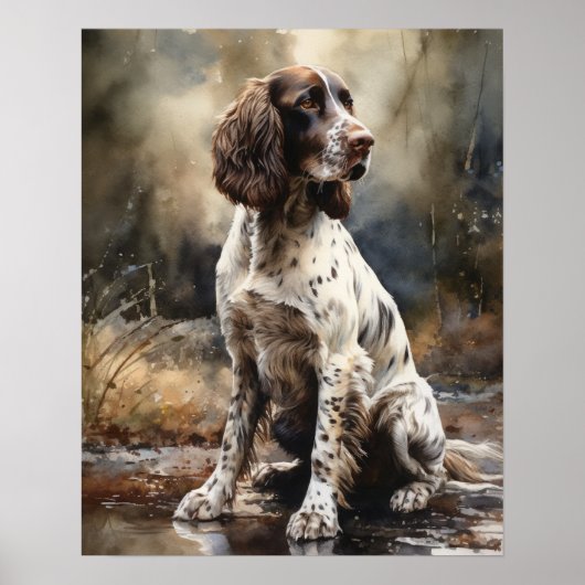 Engels Springer Spaniel Hondenkunst Print Poster (Voorkant)