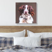 Engels Springer Spaniel Hondenolie schilderij Port Canvas Afdruk (Insitu (Slaapkamer))