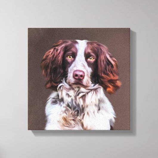 Engels Springer Spaniel Hondenolie schilderij Port Canvas Afdruk (Voorkant)