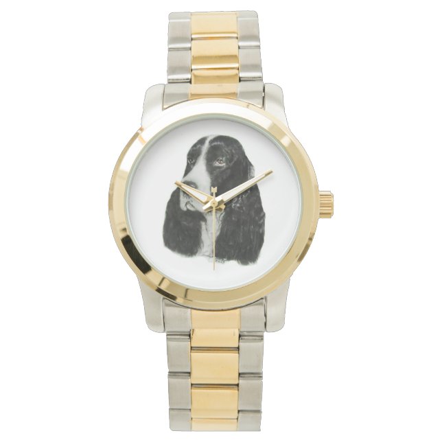 Engels Springer Spaniel Horloge (Voorkant)