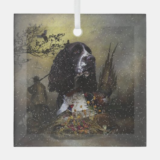 Engels Springer Spaniel met fazant Glas Ornament (Voorkant)