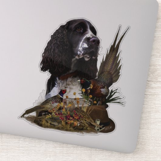 Engels Springer Spaniel met fazant Sticker (Detail)