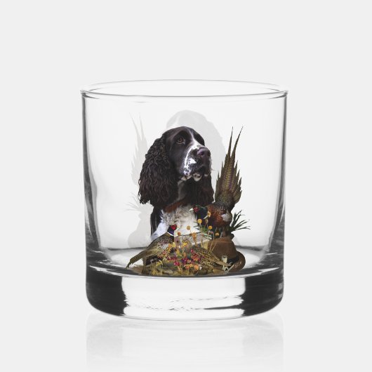 Engels Springer Spaniel met fazant Whisky Glas (Voorkant)