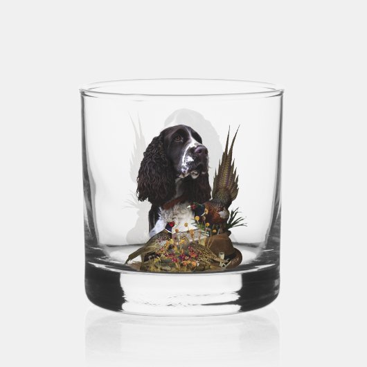 Engels Springer Spaniel met fazant Whisky Glas (Achterkant)