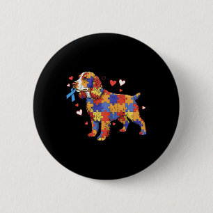 Engels Springer Spaniel Puzzel Autisme Bewustzijn Ronde Button 5,7 Cm