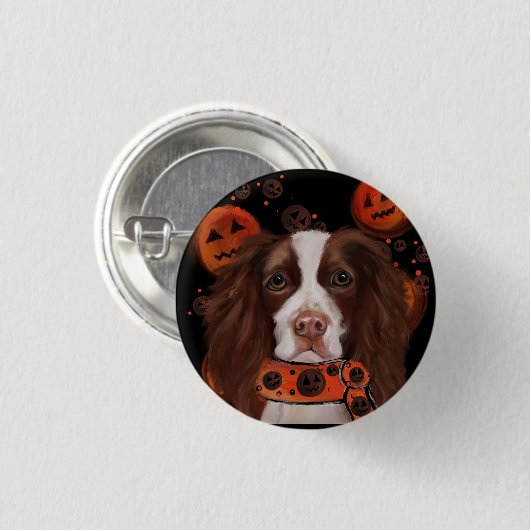 Engels Springer Spaniel Ronde Button 3,2 Cm (Voorkant /achterkant)