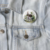 Engels Springer Spaniel Ronde Button 5,7 Cm (In situ)