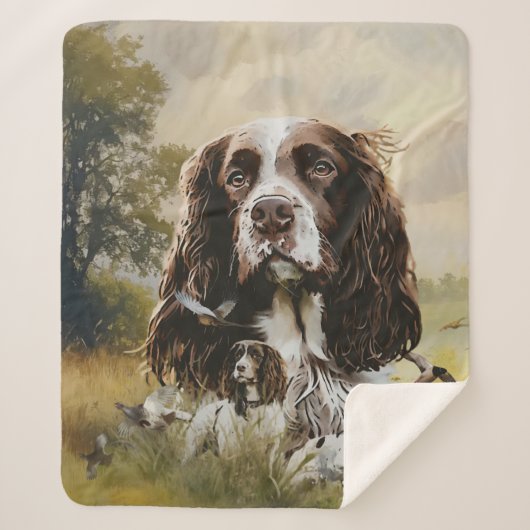 Engels Springer Spaniel Sherpa Deken (Voorkant)