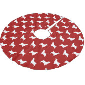 Engels Springer Spaniel Silhouettes Pattern Red Kerstboom Rok (Gekanteld)