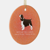 Engels Springer Spaniel Thinking of You -Memorial Keramisch Ornament (Rechts)