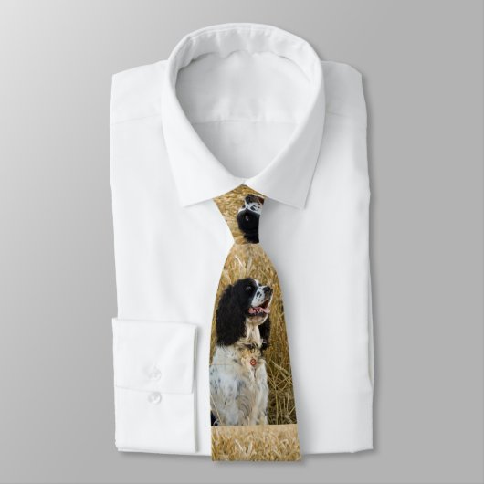 engels springerspaniel in tarwe.png stropdas (Gebonden)